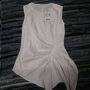 White sleeveless shirt